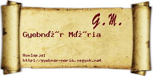 Gyebnár Mária névjegykártya