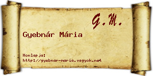 Gyebnár Mária névjegykártya